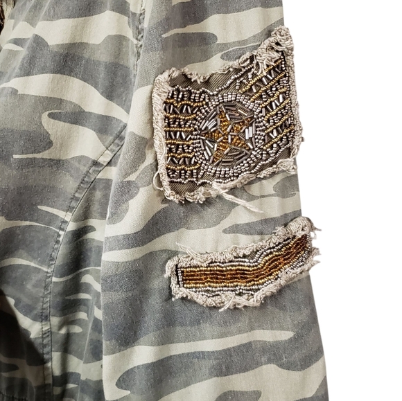 Torrid Women's Green Camo Utility Jacket Military Style Size 1X - Picture 14 of 15